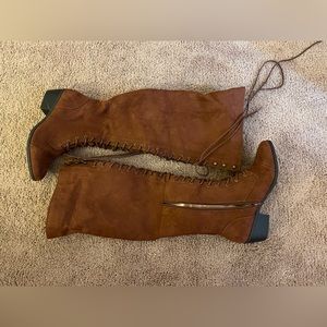 Lace Up Over the Knee Boots Size 10